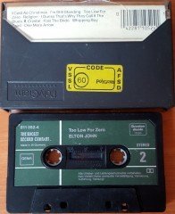 ELTON JOHN - TOO LOW FOR ZERO (1983) CASSETTE MADE IN WEST GERMANY ''USED''