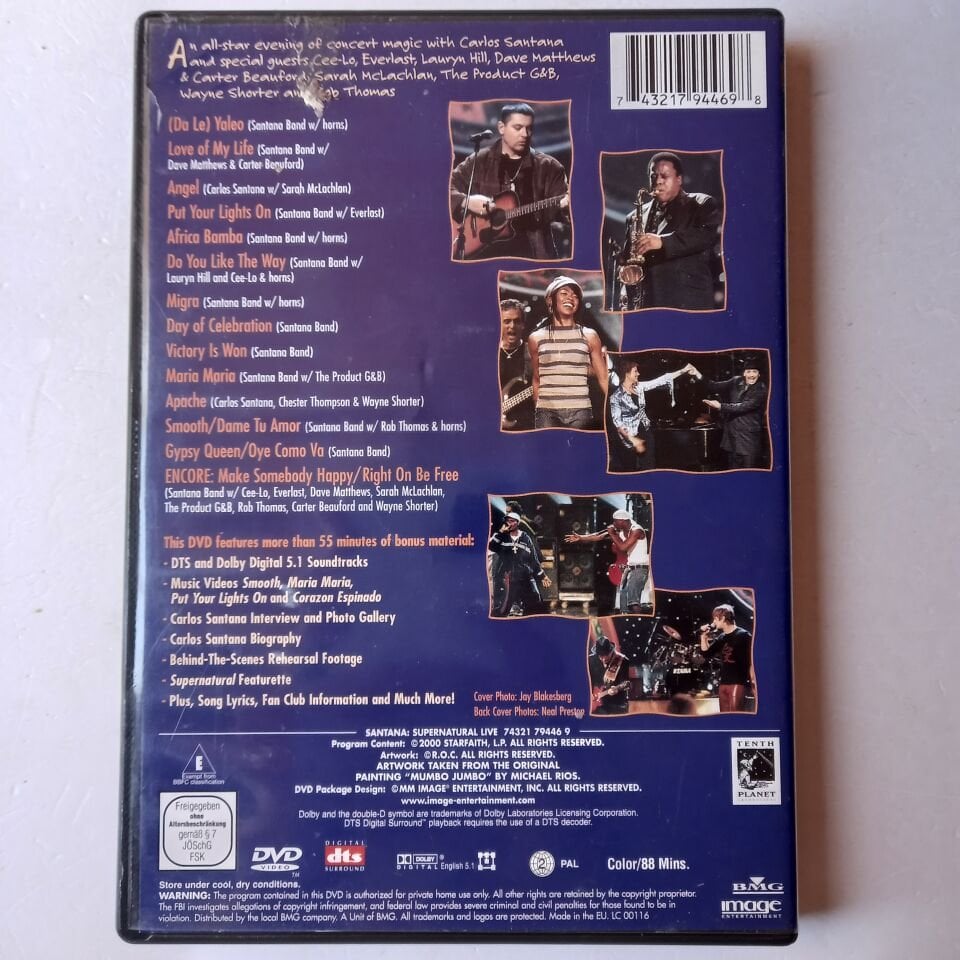 SANTANA - SUPERNATURAL LIVE - DVD 2.BÖLGE 2.EL
