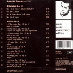 GLENN GOULD - BRAHMS 4 BALLADES & 10 INTERMEZZI FOR PIANO (2002) - CD SIFIR