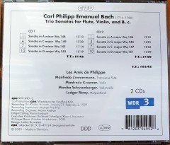 CARL PHILIPP EMANUEL BACH - TRIO SONATAS FOR FLUTE, VIOLIN AND B. C. / LES AMIS DE PHILIPPE (2003) MADE IN GERMANY / CPO 2CD 2.EL