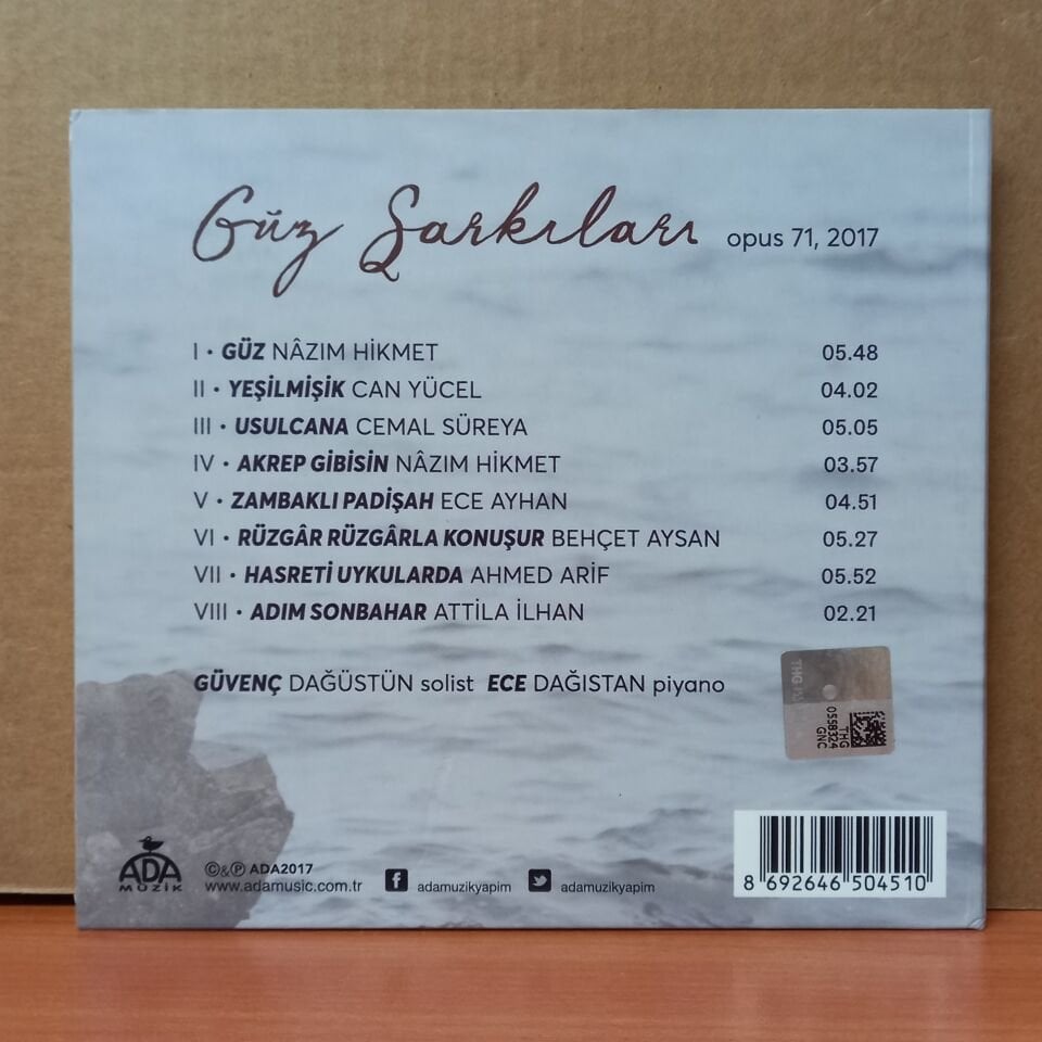 FAZIL SAY - GÜZ ŞARKILARI / GÜVENÇ DAĞÜSTÜN, ECE DAĞISTAN (2017) - CD 2.EL