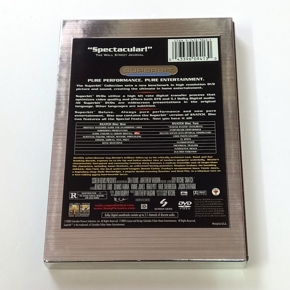 SNATCH - BRAD PITT, JASON STATHAM, BENICIO DEL TORO - YÖN.: GUY RITCHIE -2 X DVD SUPERBIT DELUXE COLLECTION SLIPCOVER 2.EL 1. BÖLGE TR ALTYAZI YOKTUR
