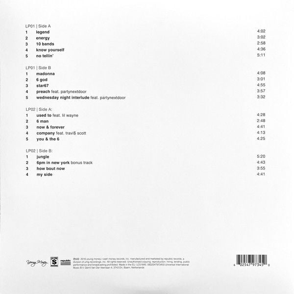 DRAKE - IF YOU'RE READING THIS IT'S TOO LATE / MIXTAPE (2015) - 2LP SIFIR PLAK