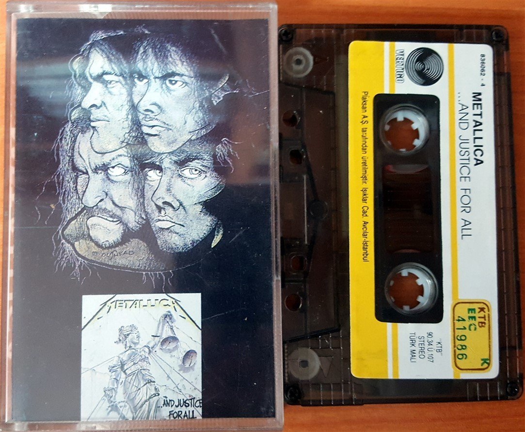 METALLICA - AND JUSTICE FOR ALL (1990) PLAKSAN CASSETTE MADE IN TURKEY ''USED'' PAPER LABEL