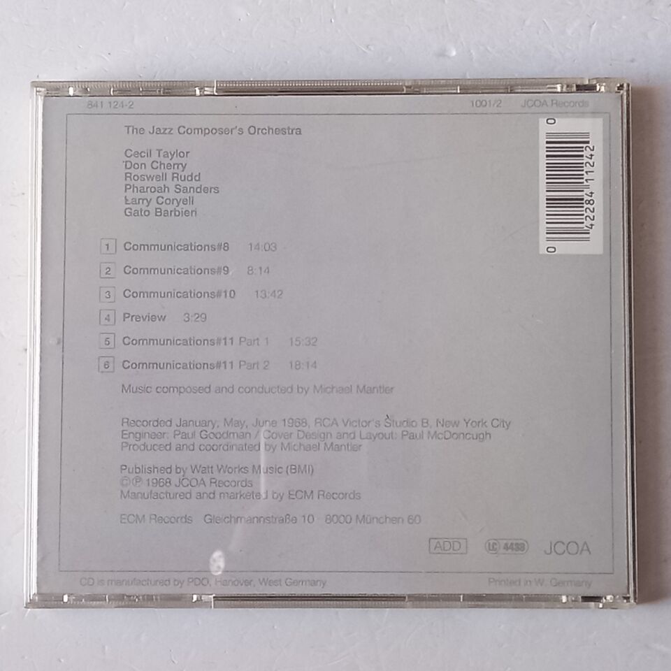 THE JAZZ COMPOSER'S ORCHESTRA – THE JAZZ COMPOSER'S ORCHESTRA (1968) - CD REISSUE 2.EL