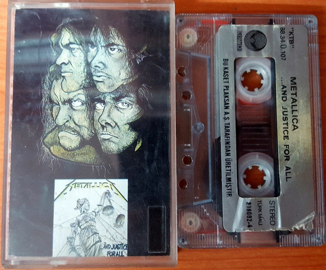METALLICA - AND JUSTICE FOR ALL (1988) PLAKSAN CASSETTE MADE IN TURKEY ''USED'' PAPER LABEL