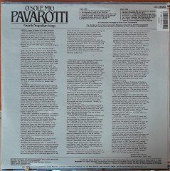 LUCIANO PAVAROTTI - O SOLE MIO (1979) - DÖNEM BASKISI PLAK SIFIR