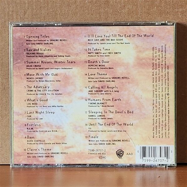 UNTIL THE END OF THE WORLD [MUSIC FROM THE MOTION PICTURE SOUNDTRACK] / DEPECHE MODE, ELVIS COSTELLO, R.E.M, TALKING HEADS, LOU REED, NICK CAVE, PATTI SMITH, U2 (1991) - CD 2.EL