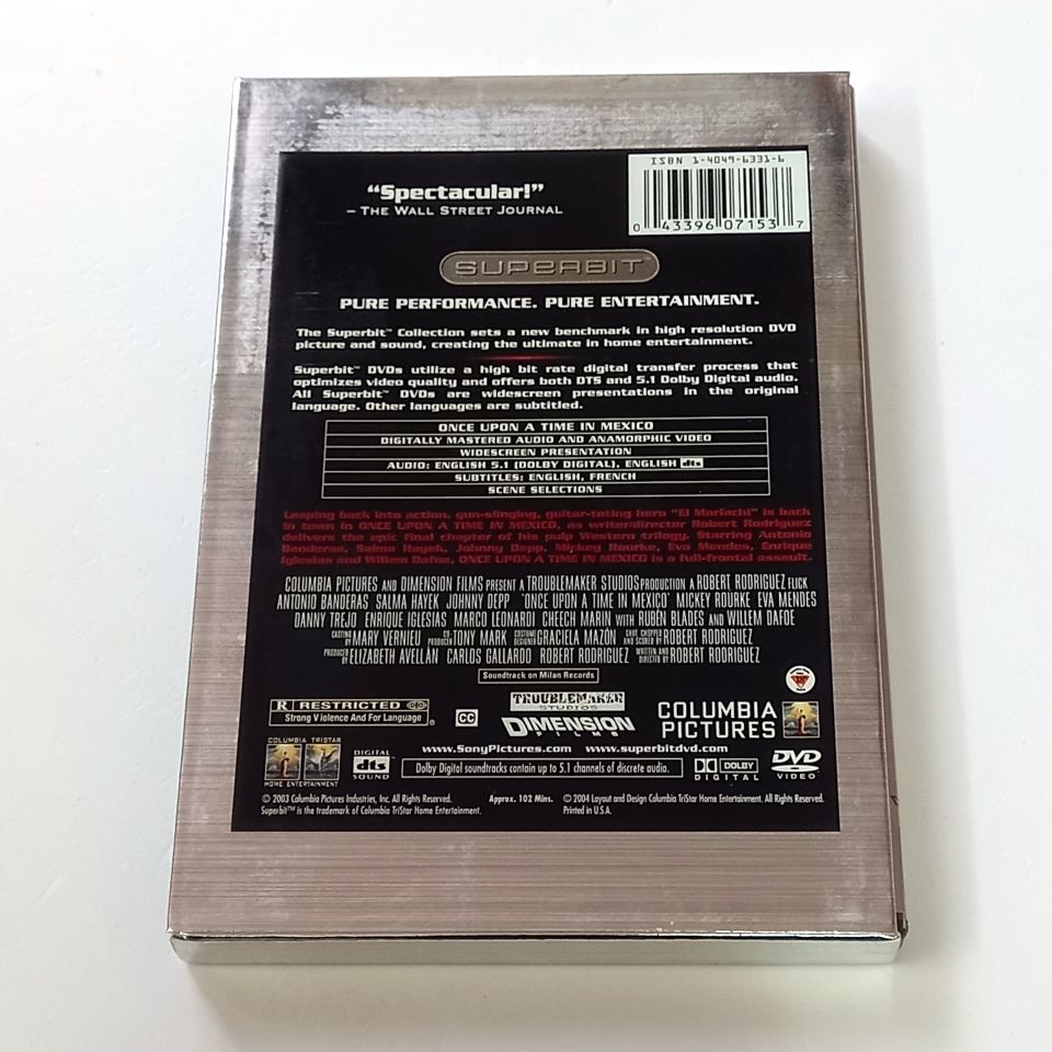 ONCE UPON A TIME IN MEXICO - ANTONIO BANDERAS, SALMA HAYEK, JOHNNY DEPP - YÖN.: ROBERT RODRIGUEZ -DVD SUPERBIT COLLECTION SLIPCOVER 2.EL 1. BÖLGE TR ALTYAZI YOKTUR