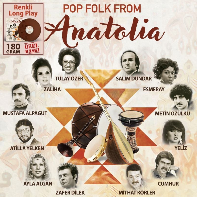 POP FOLK FROM ANATOLIA - TÜLAY ÖZER ZAFER DİLEK ESMERAY AYLA ALGAN ... (2023) - LP 180GR RENKLİ SIFIR PLAK