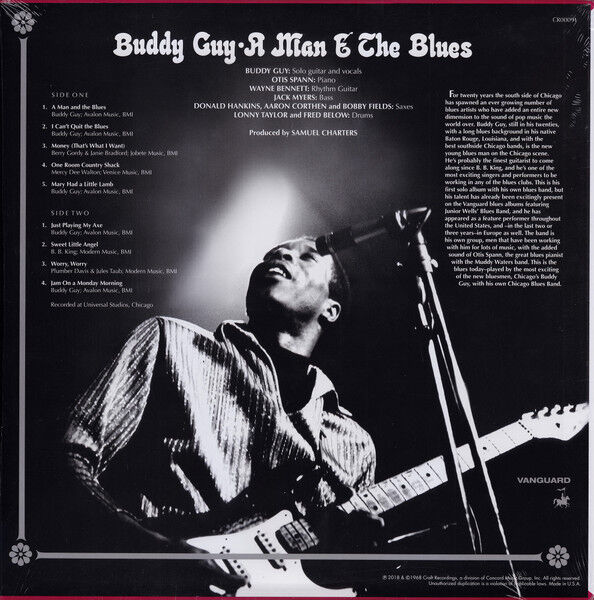 BUDDY GUY - A MAN AND THE BLUES (1968) - LP 2018 REISSUE 50TH ANNIVERSARY EDITION 180GR SIFIR PLAK