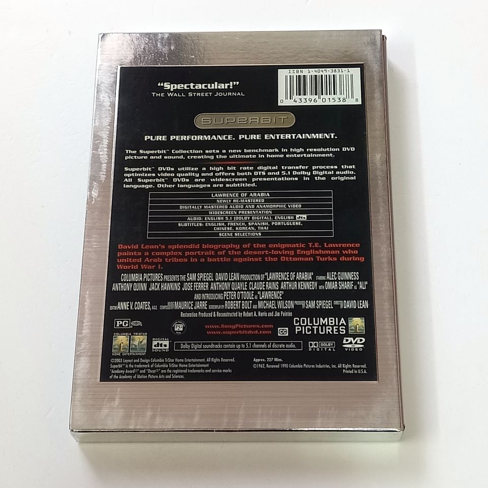 LAWRENCE OF ARABIA - ALEC GUINNESS, ANTHONY QUINN - YÖN.: DAVID LEAN - 2 X DVD SUPERBIT COLLECTION SLIPCOVER 2.EL 1. BÖLGE TR ALTYAZI YOKTUR