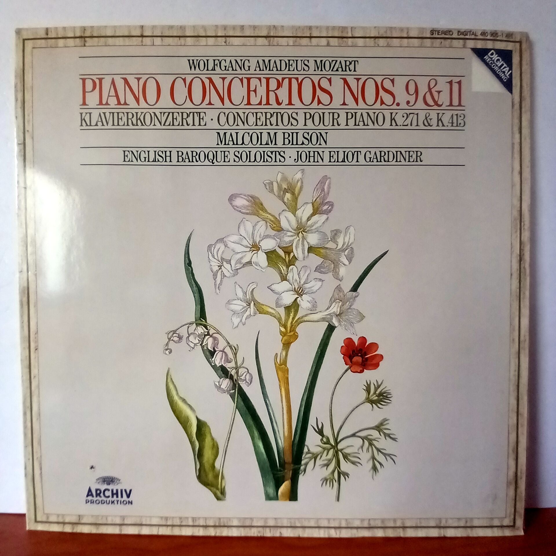 WOLFGANG AMADEUS MOZART: PIANO CONCERTOS NOS. 9 & 11 = KLAVIERKONZERTE = CONCERTOS POUR PIANO K.271 & K.413 / MALCOLM BILSON, ENGLISH BAROQUE SOLOISTS • JOHN ELIOT GARDINER (1984) - LP 2.EL PLAK