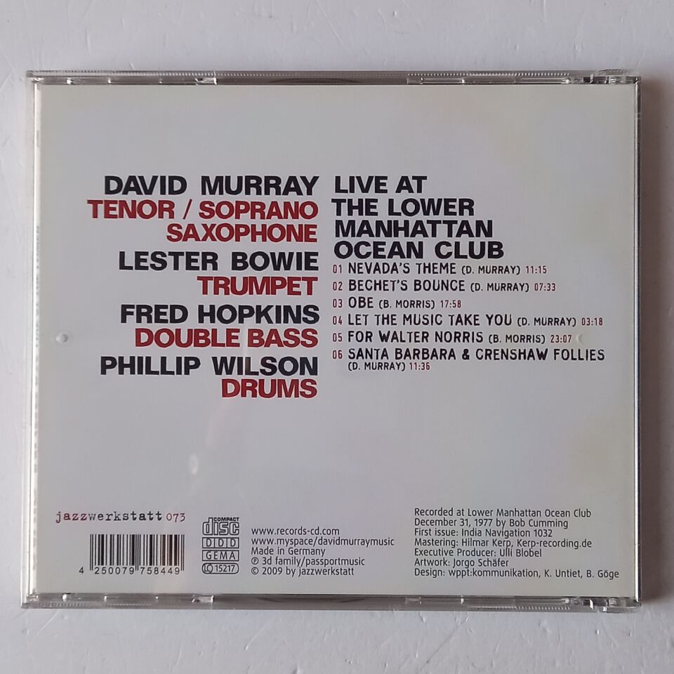 DAVID MURRAY – LIVE AT THE LOWER MANHATTAN OCEAN CLUB (1989) - CD 2009 REISSUE 2.EL