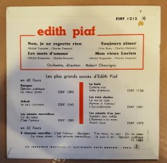 EDITH PIAF - NON, JE NE REGRETTE RIEN / LES MOTS D'AMOUR / TOUJOURS AIMER / MON VIEUX LUCIEN (1961) - 7'' 45 DEVİR 2.EL PLAK