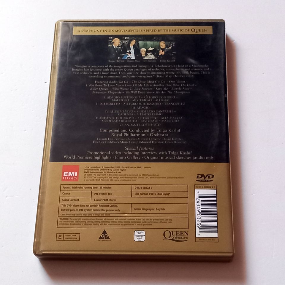 THE QUEEN SYMPHONY - ROYAL PHILHARMONIC ORCHESTRA, TOLGA KASHIF (2002) - DVD 2.EL