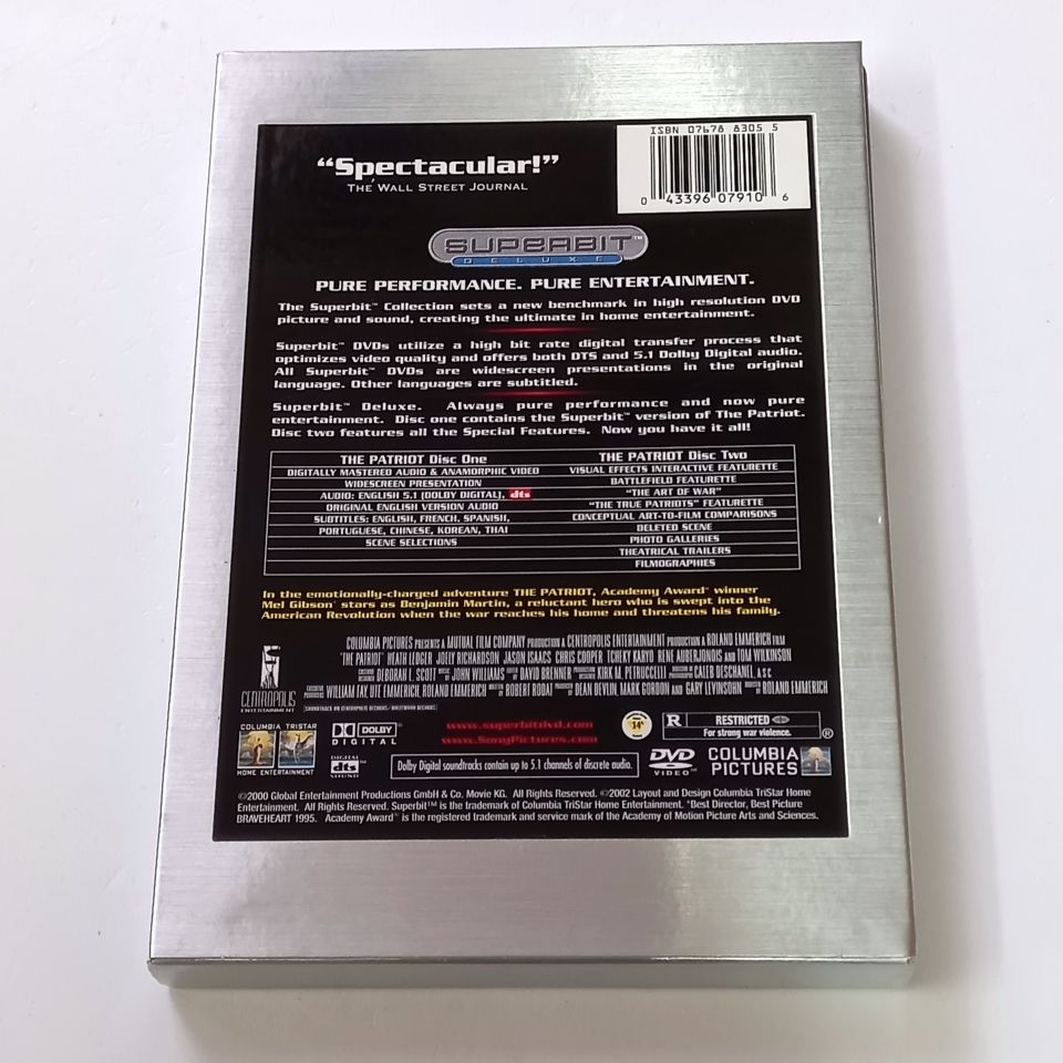 THE PATRIOT - MEL GIBSON, HEATH LEDGER,JOELLY RICHARDSON - YÖN.: ROLAND EMMERICH - 2 X DVD SUPERBIT DELUXE COLLECTION SLIPCOVER 2.EL 1. BÖLGE TR ALTYAZI YOKTUR