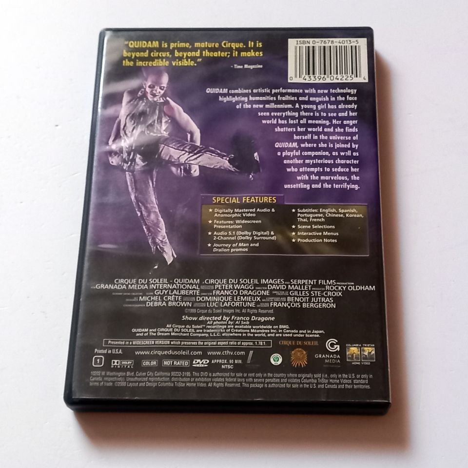 CIRQUE DU SOLEIL - QUIDAM (1999) - DVD 2.EL 1.BÖLGE