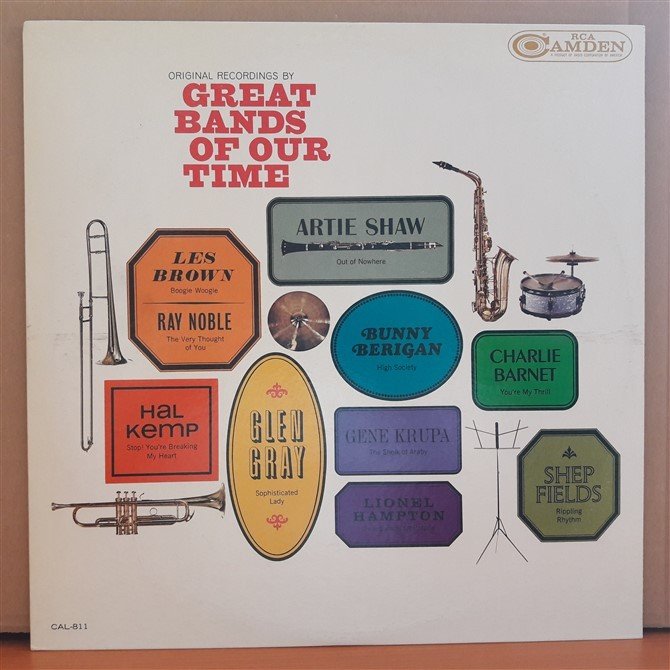 GREAT BANDS OF OUR TIME - ARTIE SHAW, LES BROWN, GENE KRUPA,... (1964) - LP PLAK 2.EL