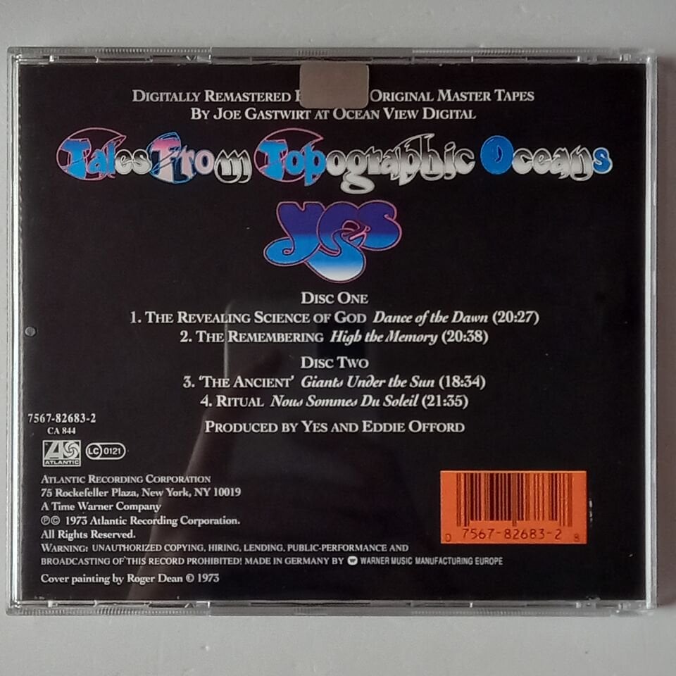 YES – TALES FROM TOPOGRAPHIC OCEANS  (1973) - 2CD REMASTERED 1994 REISSUE 2.EL