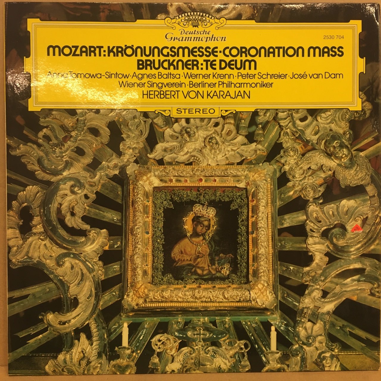MOZART CORONATION MASS / BRUCKNET TE DEUM BERLIN PHIL. KARAJAN 1976 2.EL PLAK