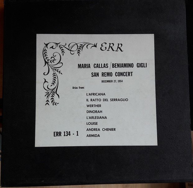 MARIA CALLAS BENIAMINO GIGLI SAN REMO CONCERT - LP 2.EL