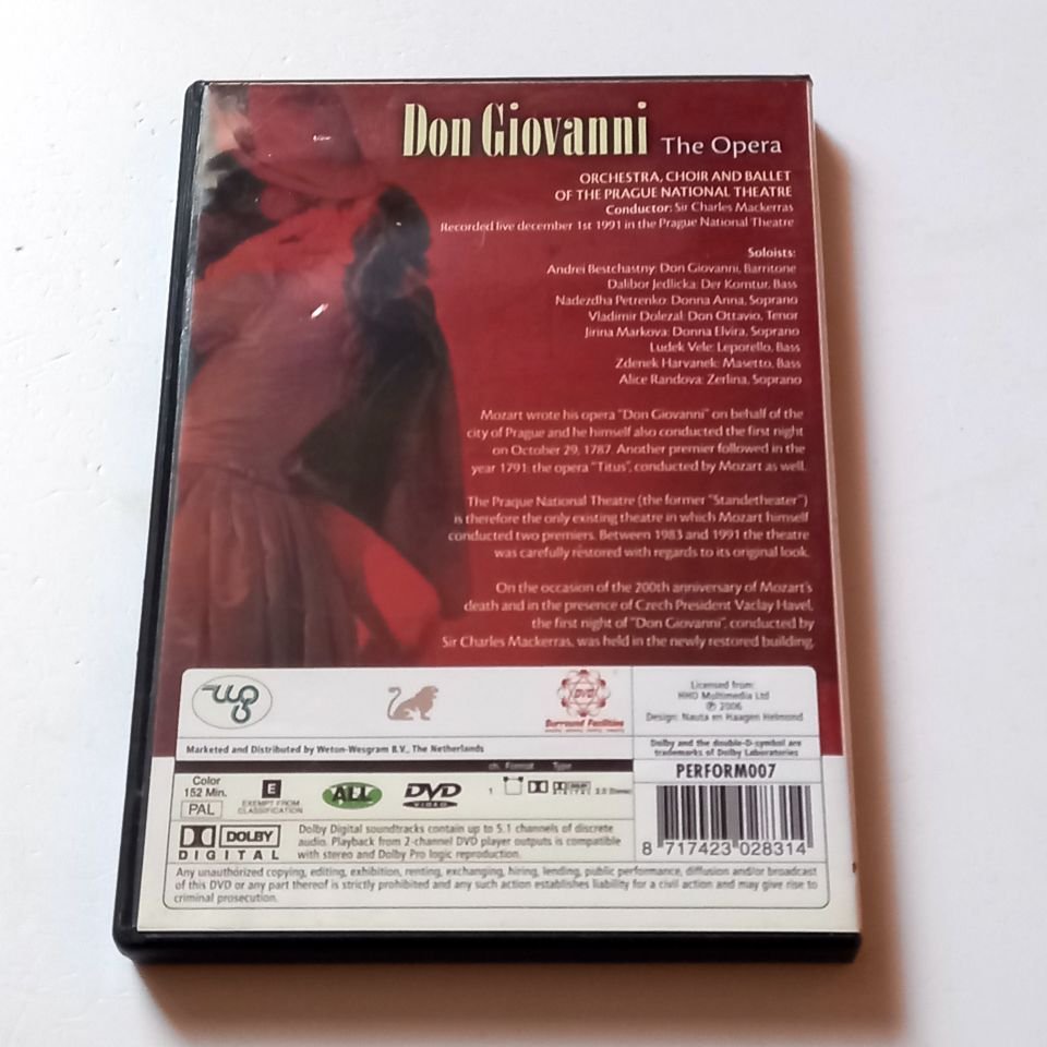 WOLFGANG AMADEUS MOZART - DON GIOVANNI THE OPERA (2006) - DVD 2.EL