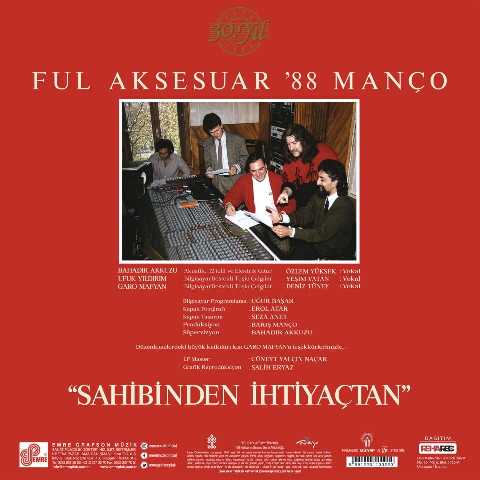 BARIŞ MANÇO - SAHİBİNDEN İHTİYAÇTAN / FULL AKSESUAR '88 MANÇO (1988) - LP 180GR 2026 RENKLİ SIFIR PLAK