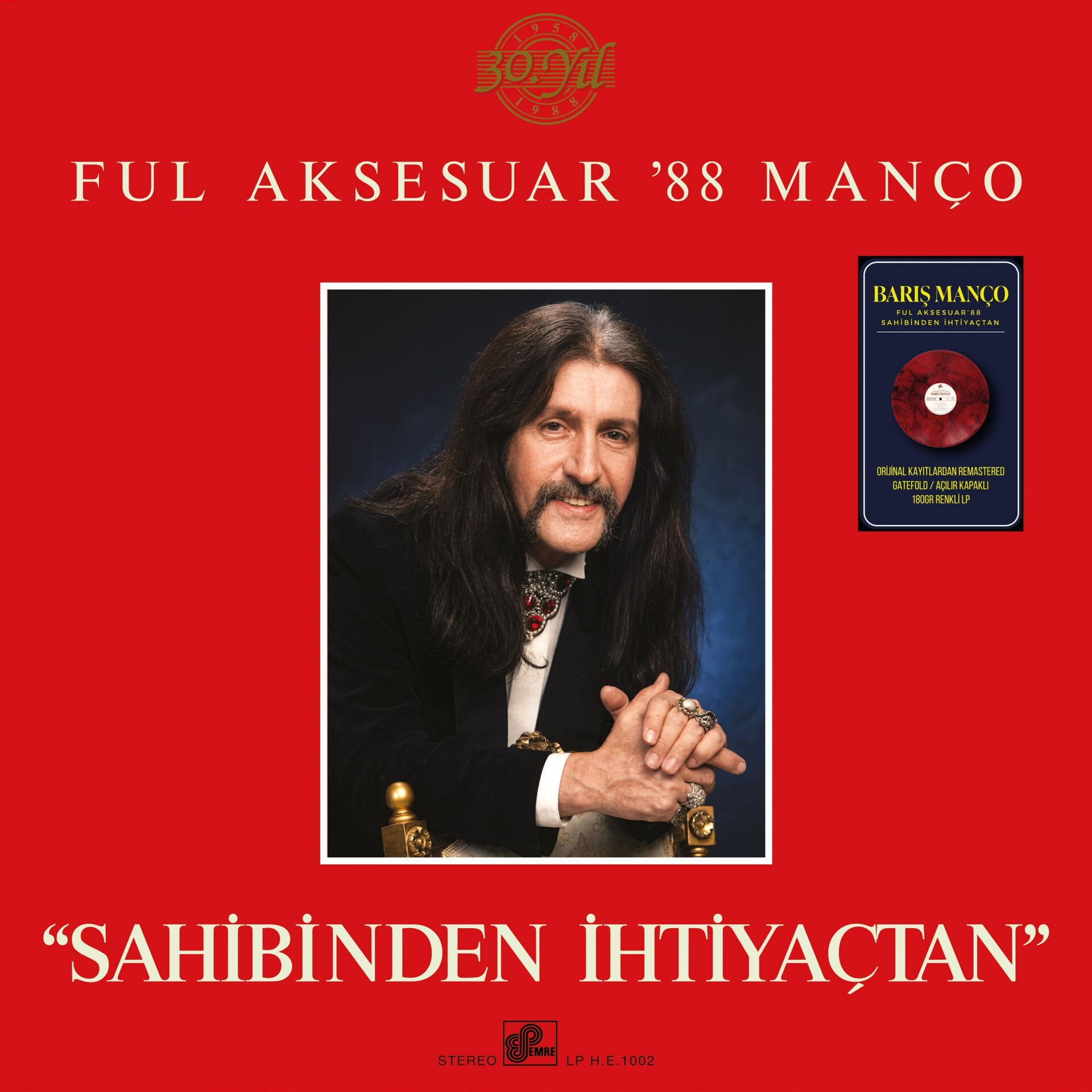 BARIŞ MANÇO - SAHİBİNDEN İHTİYAÇTAN / FULL AKSESUAR '88 MANÇO (1988) - LP 180GR 2026 RENKLİ SIFIR PLAK