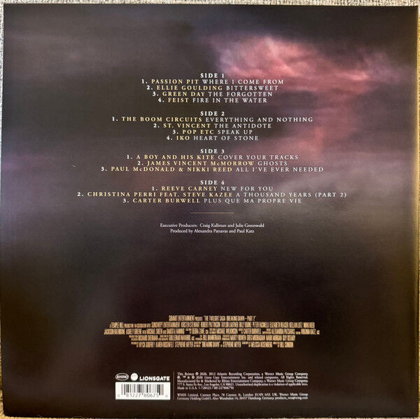 TWILIGHT SAGA : BREAKING DAWN PART 2 (2012) - SOUNDTRACK / VARIOUS ARTISTS - 2xLP 2026  PURPLE & GREEN SPLATTER EDITION SIFIR PLAK