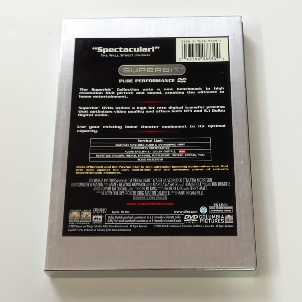VERTICAL LIMIT - CHRIS O\'DONNELL, BILL PAXTON, ROBIN TUNNEY - YÖN.: MARTIN CAMPBELL - DVD SUPERBIT COLLECTION SLIPCOVER 2.EL 1. BÖLGE TR ALTYAZI YOKTUR