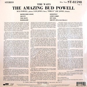 BUD POWELL - TIME WAITS (1958) - LP BLUE NOTE CLASSIC VINYL SERIES 180GR 2022 EDITION SIFIR PLAK