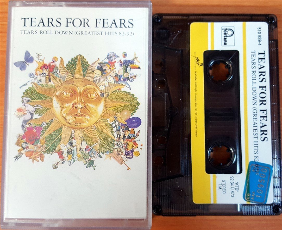TEARS FOR FEARS - TEARS ROLL DOWN [GREATEST HITS 82-92] (1992) YONCA CASSETTE MADE IN TURKEY ''USED'' PAPER LABEL
