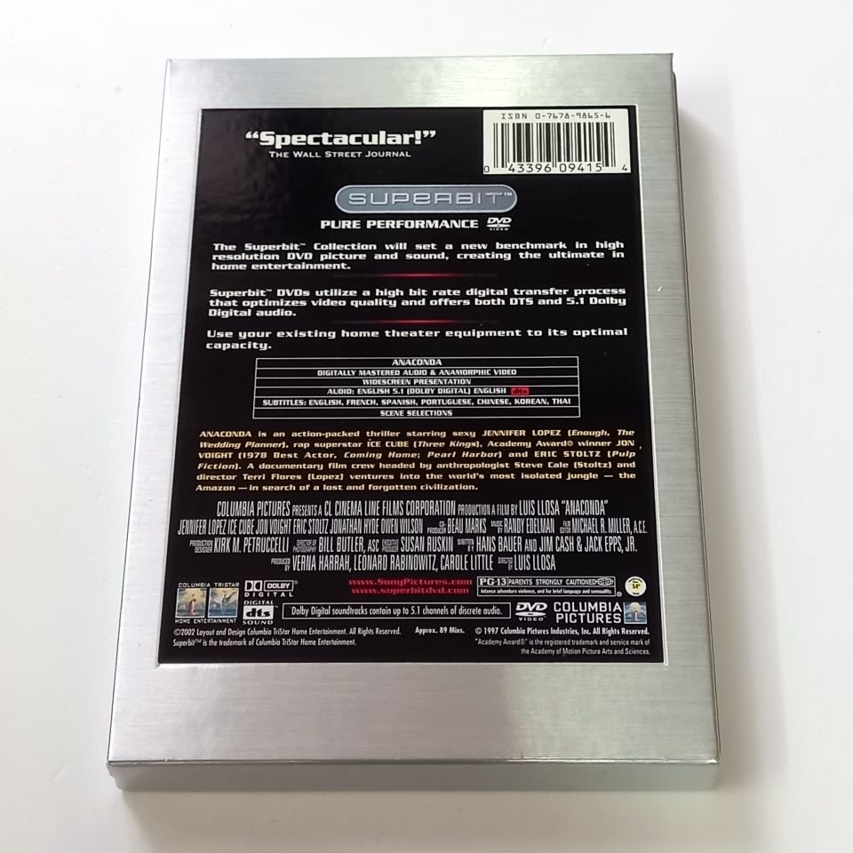 ANACONDA - JENNIFER LOPEZ, ICE CUBE, JON VOIGHT - YÖN.: LUIS LLOSA - DVD SUPERBIT COLLECTION SLIPCOVER 2.EL 1. BÖLGE TR ALTYAZI YOKTUR