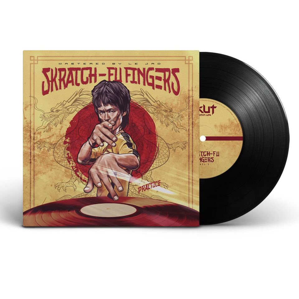 DJ T-KUT – SKRATCH-FU FINGERS (2026) - 7'' 45RPM (45LIK) SINGLE BLACK VINYL EDITION SCRATCH PLAĞI SIFIR PLAK