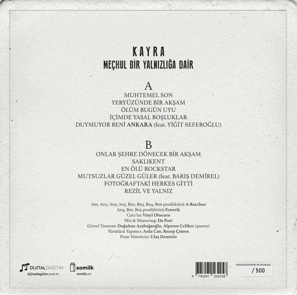 KAYRA - MEÇHUL BİR YALNIZLIĞA DAİR (2022) - LP 2026 BASIM TÜRKÇE HIP HOP SIFIR PLAK