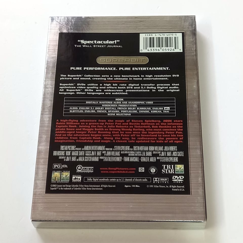 HOOK - DUSTIN HOFFMAN, ROBIN WILLIAMS, JULIA ROBERTS - YÖN.: STEVEN SPIELBERG - DVD SUPERBIT COLLECTION SLIPCOVER 2.EL 1. BÖLGE TR ALTYAZI YOKTUR