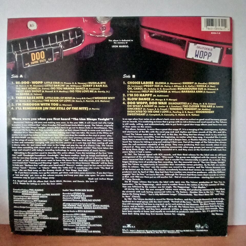 THE TOKENS FEATURING MITCH MARGO – RE-DOO-WOPP (1988) - LP 2.EL PLAK