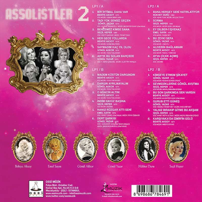 ASSOLİSTLER 2 / SOLİSTLER GEÇİDİ - BEHİYE AKSOY, SEÇİL HEPER, EMEL SAYIN, NÜKHET DURU, GÖNÜL AKKOR, GÖNÜL YAZAR - 2LP SIFIR PLAK