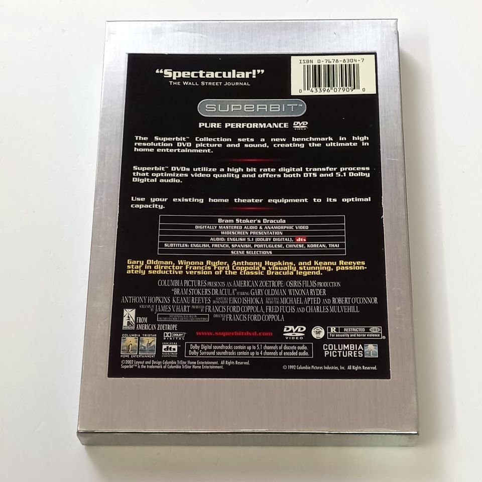 DRACULA - GARY OLDMAN, WINONA RYDER, ANTHONY HOPKINS - YÖN.: FRANCIS FORD COPPOLA - DVD SUPERBIT COLLECTION SLIPCOVER 2.EL 1. BÖLGE TR ALTYAZI YOKTUR
