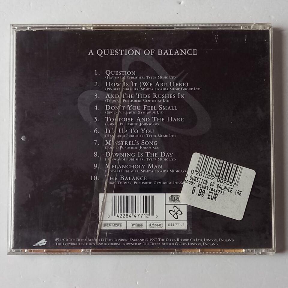 THE MOODY BLUES – A QUESTION OF BALANCE (1970) - CD REMASTERED 1997 REISSUE 2.EL