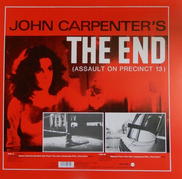JOHN CARPENTER – JOHN CARPENTER'S THE END (ASSAULT ON PRECINCT 13)  (1983) - MAXI SINGLE 12'' 45RPM 2021 REISSUE VINYL SIFIR PLAK