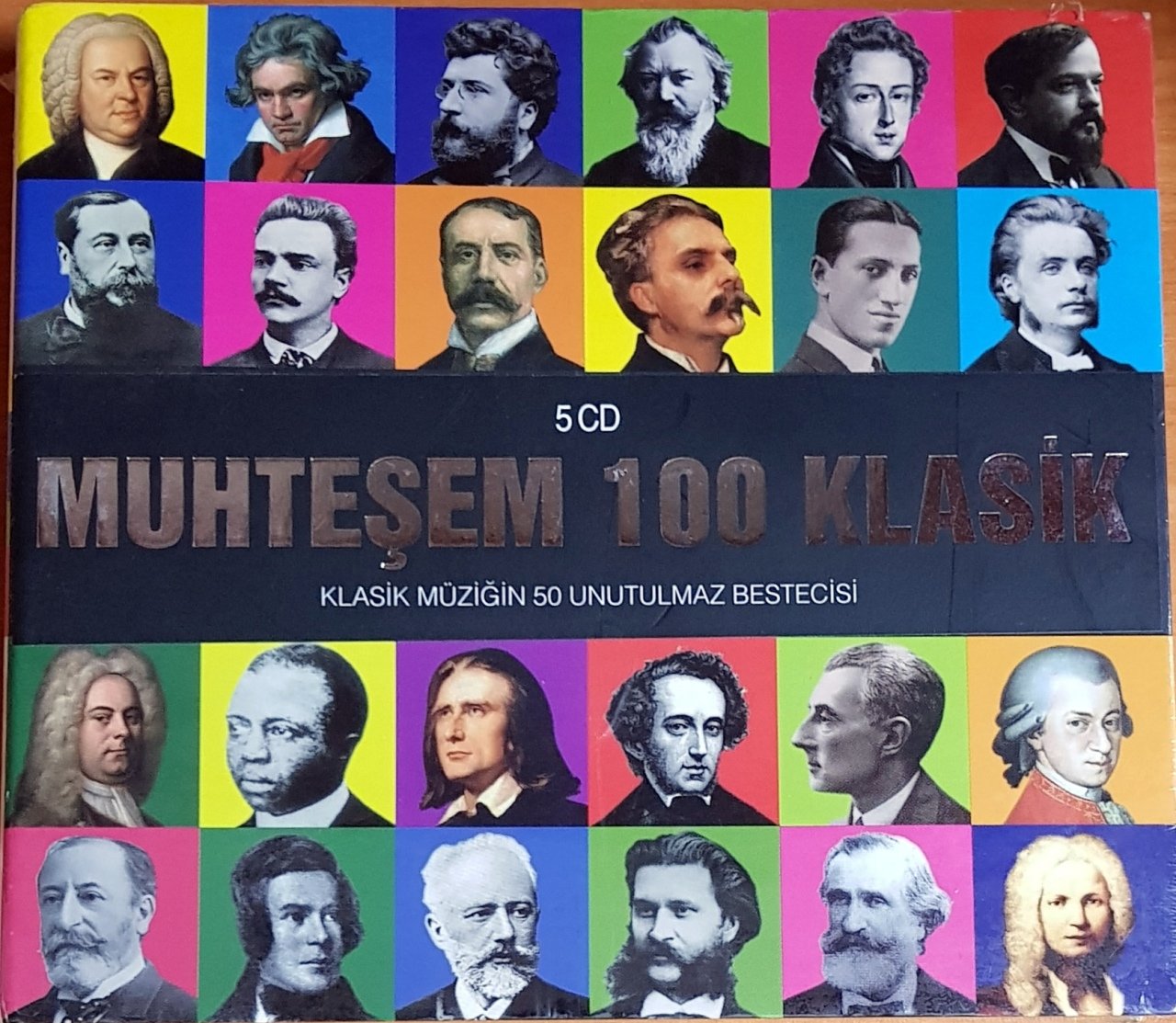 MUHTEŞEM 100 KLASİK / KLASİK MÜZİĞİN 50 UNUTULMAZ BESTECİSİ /MOZARRT, BACH, CHOPIN, SHUBERT, HANDEL, VERDI, ROSSINI, BRAHMS (2011) ARTIST MUSIC 5CD SIFIR