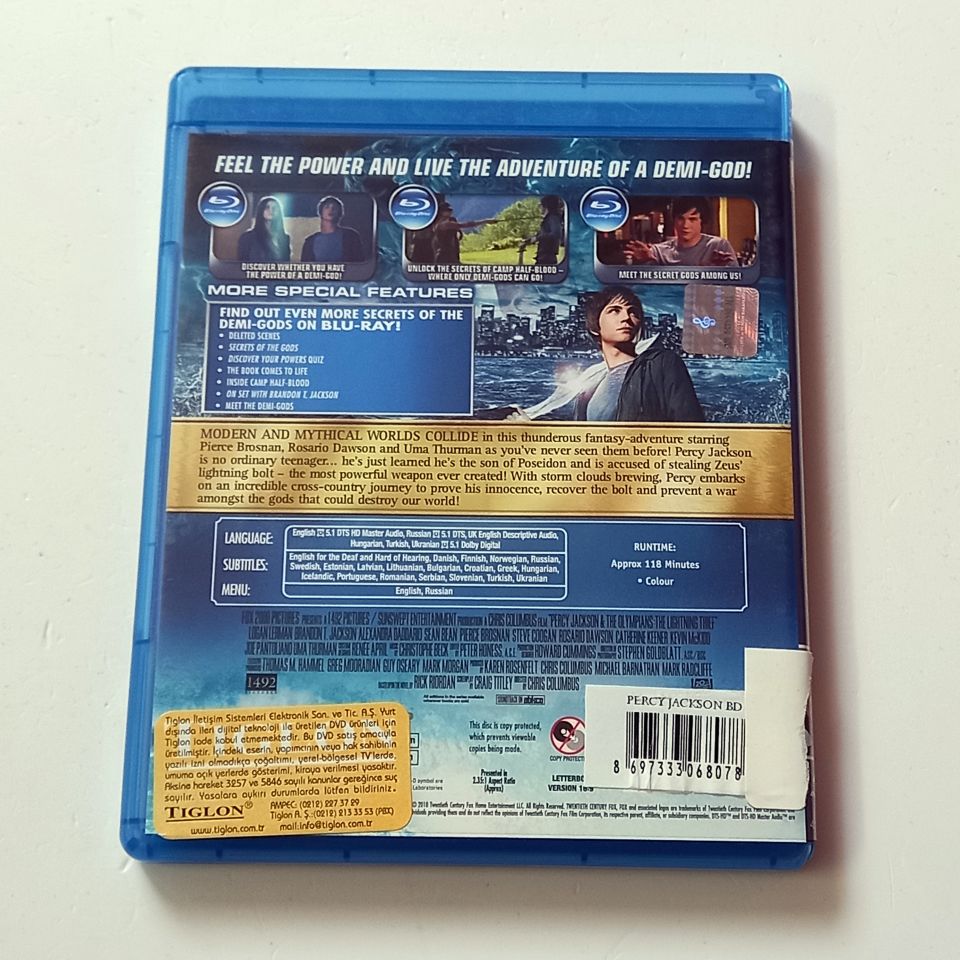 PERCY JACKSON AND THE OLYMPIANS THE LIGHTNING THIEF - LOGAN LERMAN, ALEXANDRA DADDARIO, YÖN.: CHRIS COLUMBUS - BLU-RAY 2.EL