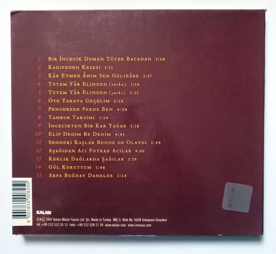 İNCESAZ – ELİF (2007) - CD 2.EL