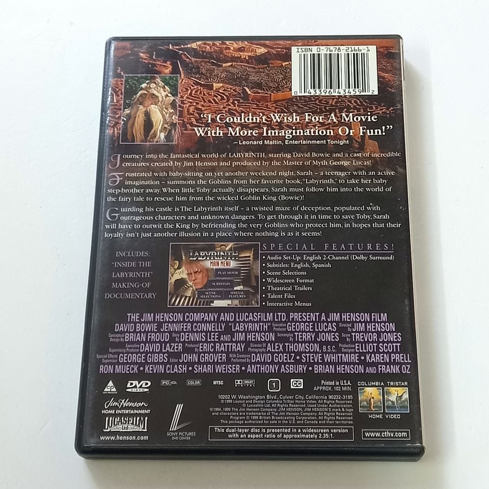 LABYRINTH - DAVID BOWIE, JENNIFER CONNELY - YÖN.: JIM HENSON - DVD SUPERBIT COLLECTION 2.EL 1. BÖLGE TR ALTYAZI YOKTUR