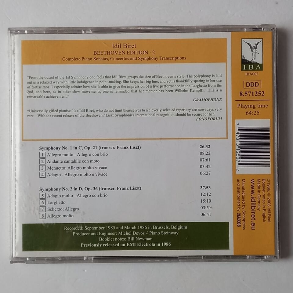 İDİL BİRET  - BEETHOVEN EDITION 2 / SYMPHONIES VOL. 1 (2008) - CD 2.EL