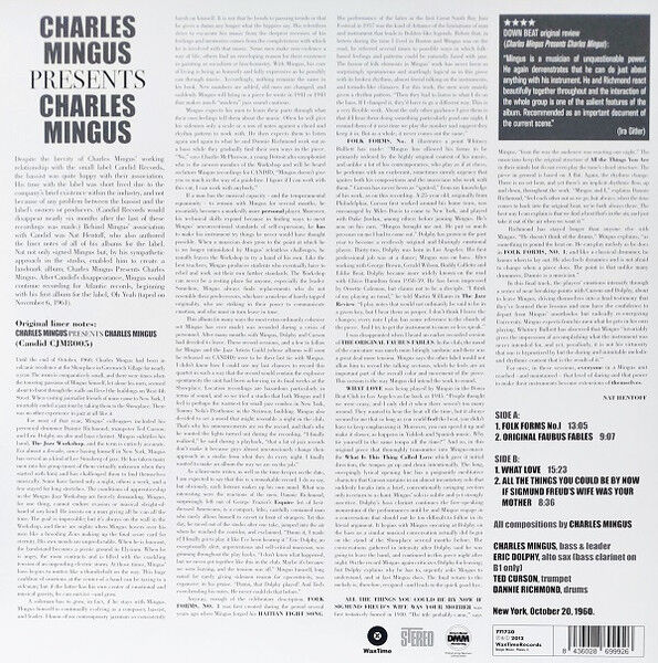 CHARLES MINGUS – PRESENTS CHARLES MINGUS (1961) - LP 2012 REMASTERED REISSUE 180GR SIFIR PLAK