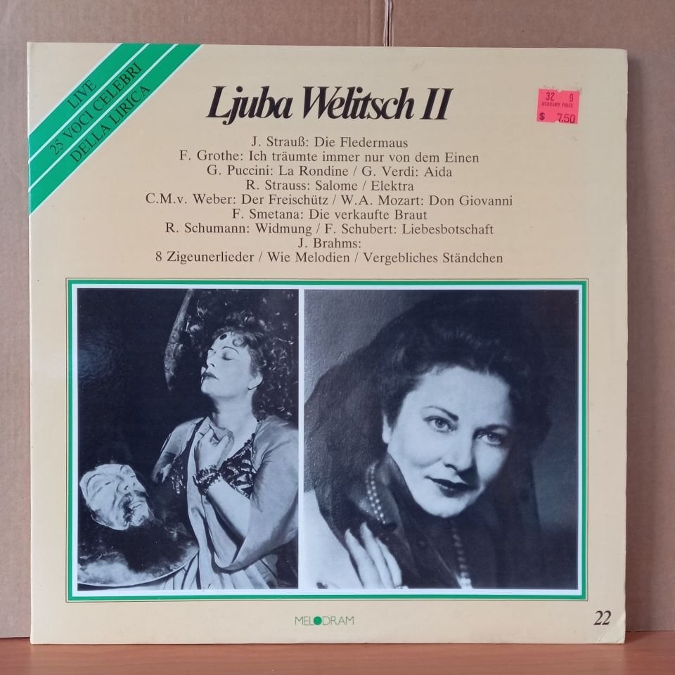 LJUBA WELITSCH – LIVE VOLUME II / STRAUSS, PUCCINI, SCHUMANN, BRAHMS, VERDI - 2LP 2.EL PLAK