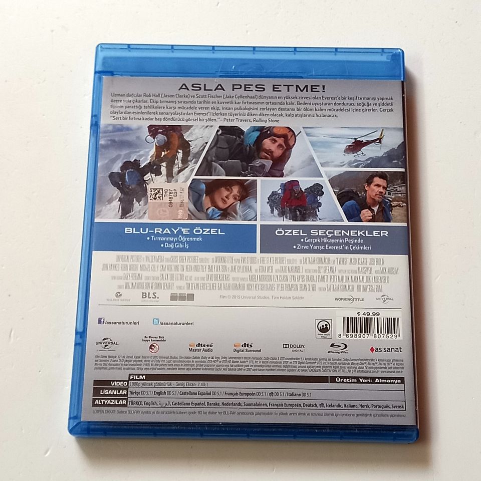 EVEREST - JASON CLARKE, JOSH BROLIN, KEIRA KNIGHTLEY, YÖN.: BALTASAR KORMAKUR - BLU-RAY 2. EL